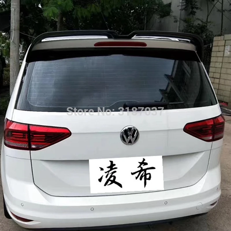 For Volkswagen Touran L Spoiler 2016+ ABS Plastic Unpainted Color Rear Roof Spoiler Wing Trunk Lip Boot Cover Car Styling