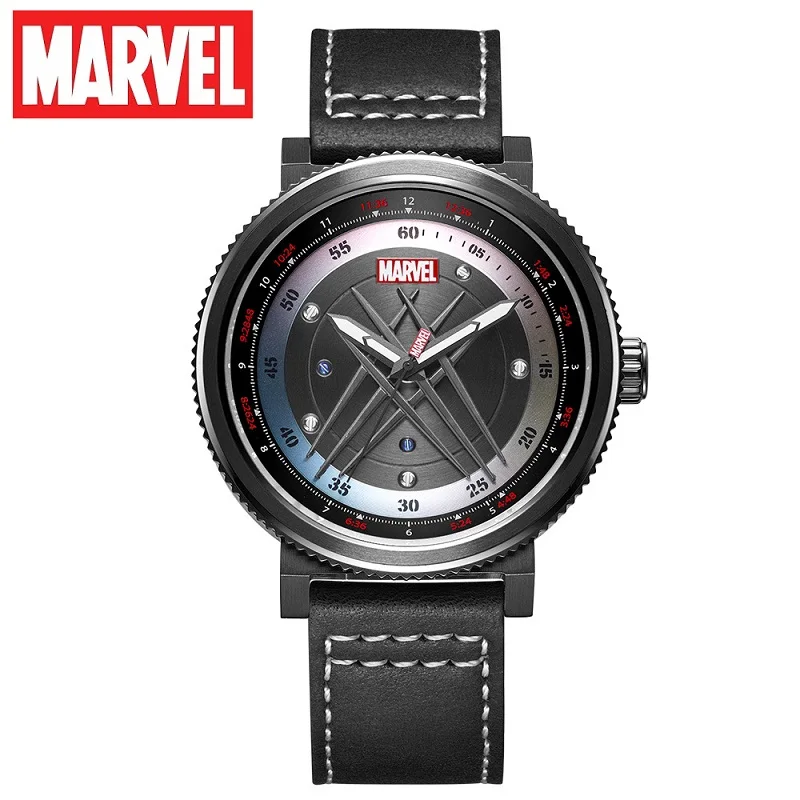 Disney Official Marvel Wolverine X-MEN Casual Quartz Wristwatches Cartoon 3D Stereo Dial Coated Glass Date Function Male Clock