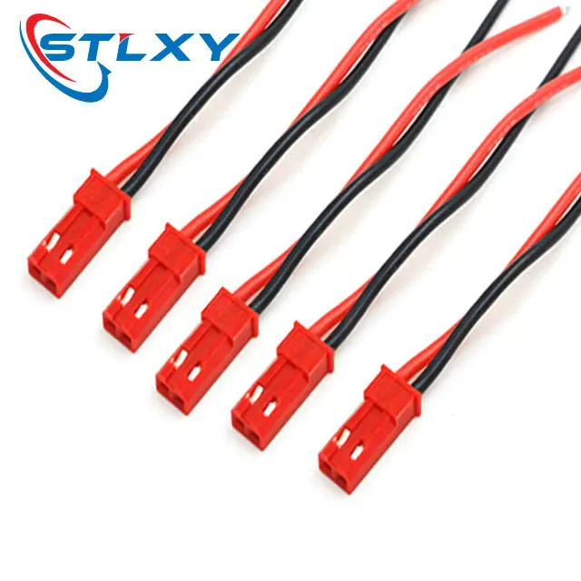 5PCS JST 2Pins Plug Male Female Wire Connector 2.54MM 24AWG Copper Wire Cable Line Adapter 10/15CM