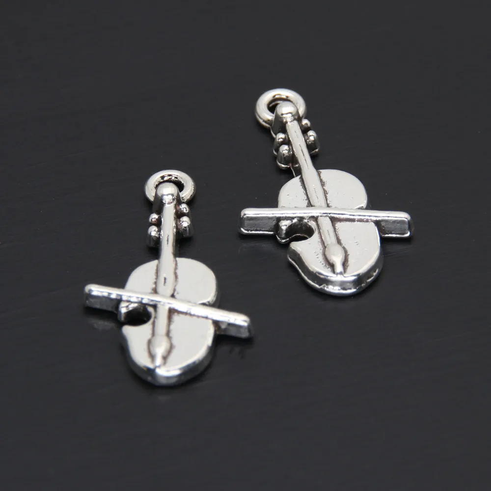 30pcs Silver Color Violin Cello Charms Musical Instruments Pendant Jewelry Making DIY Handmade Findings Accessories A3401