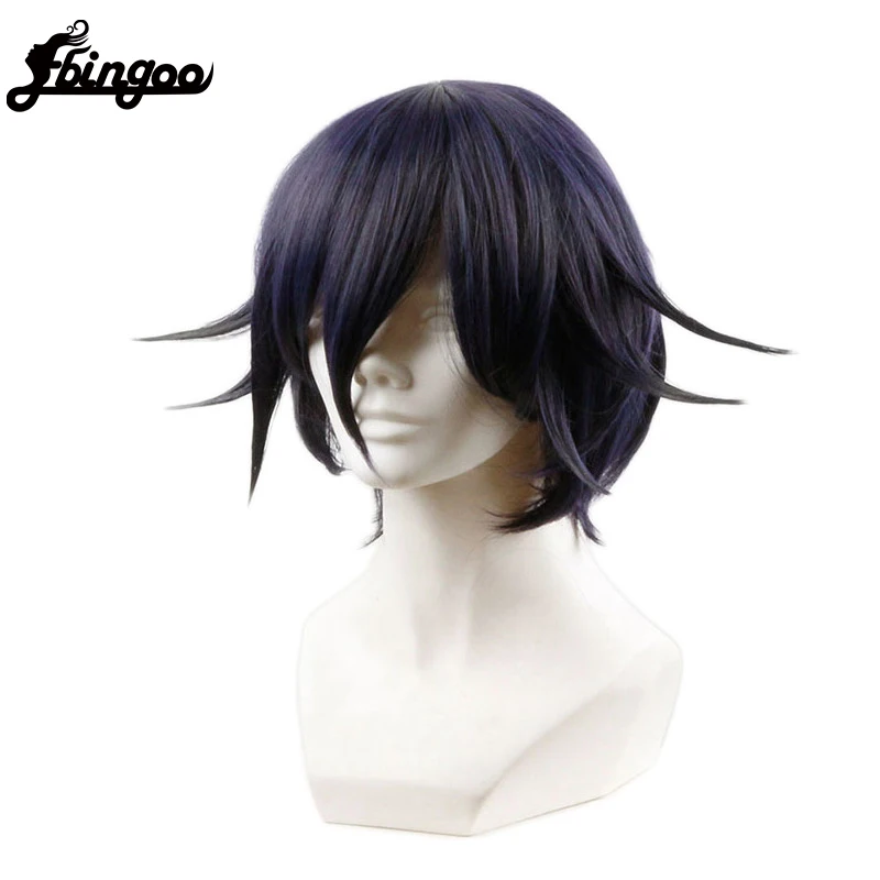 Ebingoo Anime Danganronpa V3 uccisione armonia Ouma Kokichi parrucca corta Costume Cosplay Dangan Ronpa capelli sintetici termoresistenti