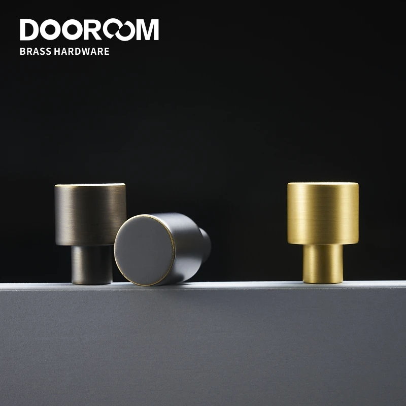 

Dooroom Brass Furniture Handles Nordic Wardrobe Dresser Cupboard Cabinet Drawer Shoe Box Pulls Black Gold Bronze Cylinder Knobs