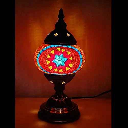 

Handcrafted Turkish Mosaic Glass Table Lamp | Great Home Decor for Living Room, Bed Room, Game Room, media Room | Also Great for Do