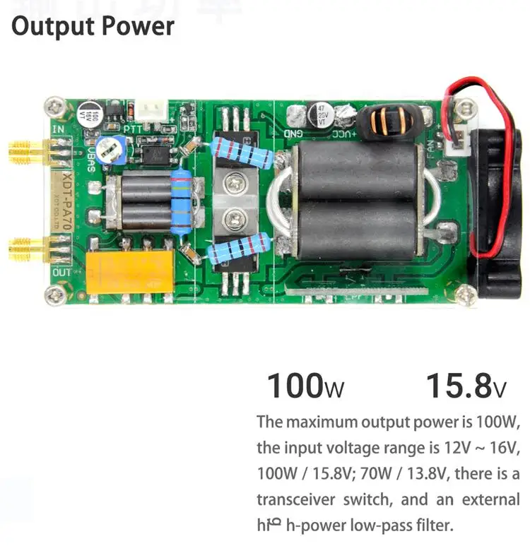 3~30Mhz 100w Shortwave power amplifier HF amplifier RF for QRP YAESU FT-817 FT-818 KX3 ic-703 /Xiegu X5105 G90S G1M/KN-990