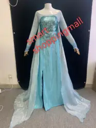 Princess elsa Cosplay Costume for adult women kids elsa cosplay