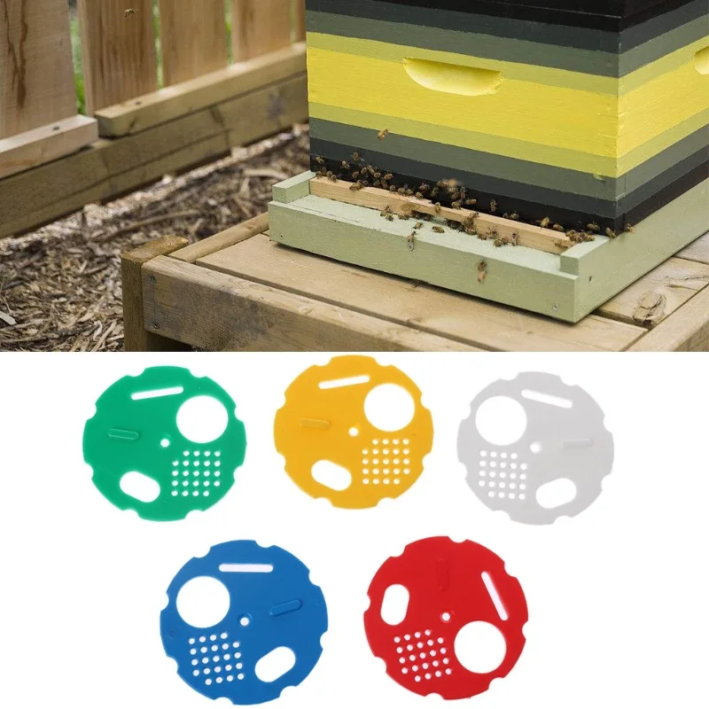 5 Colors Beekeeping Plastic Beehive Door Round Single Bee Exit Hive Vent Entrance Ventilation Gate Nest Tools Equipment Supplies