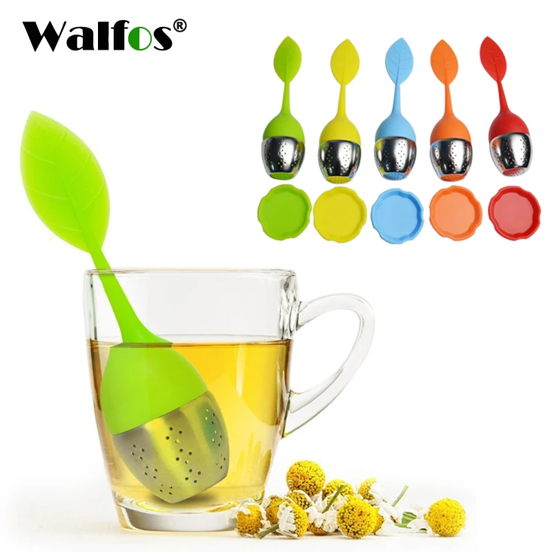 Walfos Tea Infuser Stainless Steel Tea Ball Leaf Food Grade Flavor Total Tea Infuser Gadget Ilicone Tea Infuser Tea Bag Teapot