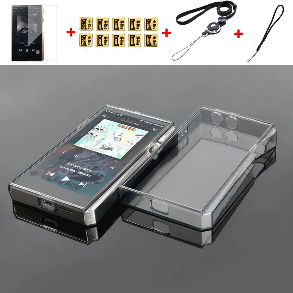 Soft Cover Crystal TPU Clear Case for iriver Astell&Kern SP2000 With Front Screen Protector Tempered Glass