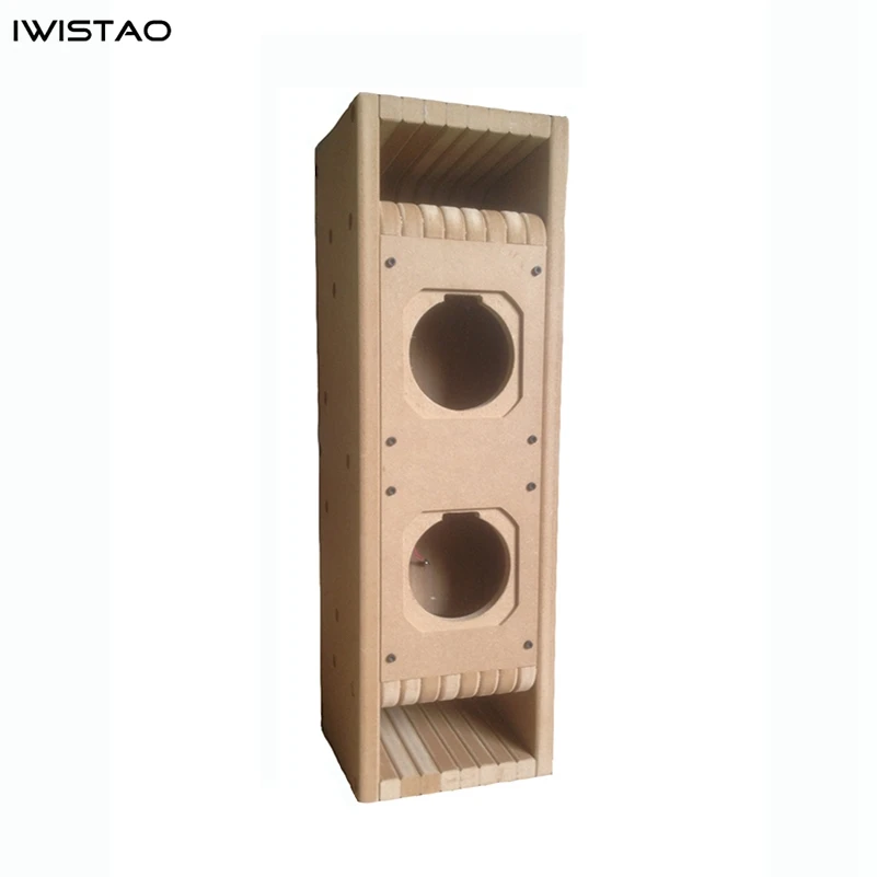 IWistao-Alto-falante HiFi de gama completa, Kits de gabinete vazio, alto-falante central, estrutura do labirinto MDF, tubo Amp, 3-4 ", 1 Pc