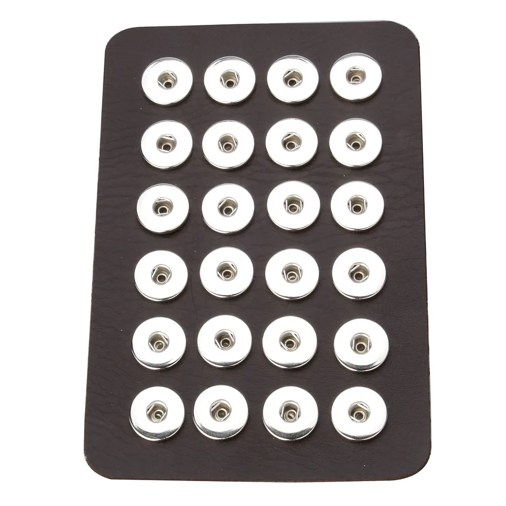 Snap Jewelry 12MM 18MM Snap Button Display Black Leather Snap Display For 24PCS Metal Buttons Soft Display Stand