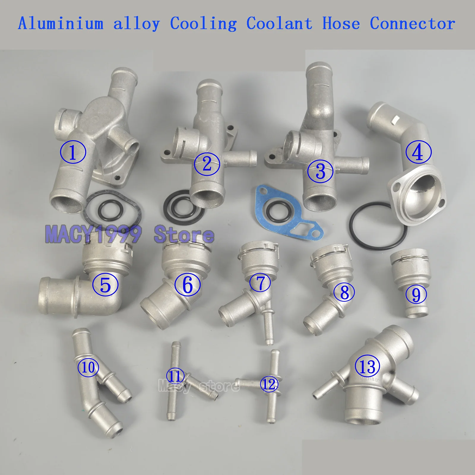 Aluminium alloy Cooling Coolant Hose Connector Supercharger Pipe fit For Golf MK4 Bettle A3 S3 TT Seat Leon 1.6 1.8T