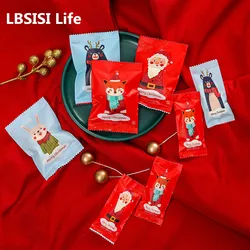 LBSISI Life100pcs  Red Main Image Chocolate Cookie Snow Flakes Machine Hot Seal For Wedding Favors Candy Packing Bags