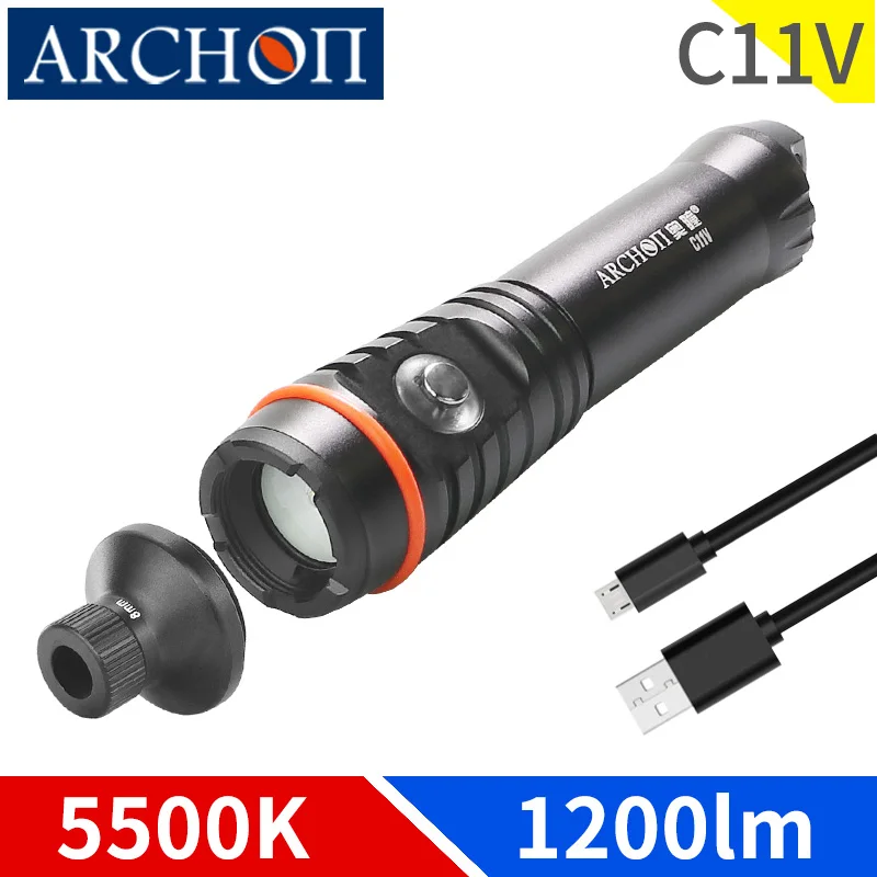 

C11V diving photograph light HD diving video lights diving troch warm white diving flashlight Underwater 100m diving fill lights