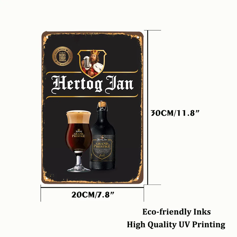 Hertog Jan Retro La Chouffe Metal Sign Whisky Belgium Beer  Painting Plaque Decoration Wall Sticker Poster Bar Club Plate20x30cm