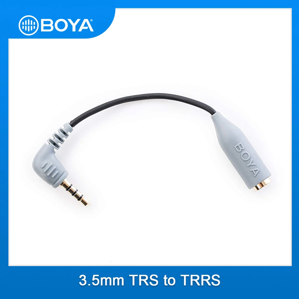 

BOYA BY-CIP2 3.5mm to TRRS TRS Microphone Cable Adapter for iPad iPod Touch iPhone Android Smartphones Mic Accessories