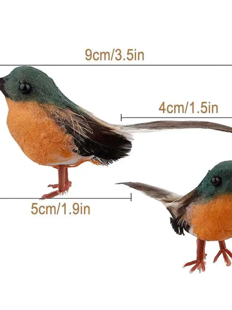 12 szt. Sztuczne ptaki ze sztucznej pianki zwierzęce pióra symulacyjne modele ptaków dekoracja do przydomowego ogrodu ślubne ozdoba choinkowa