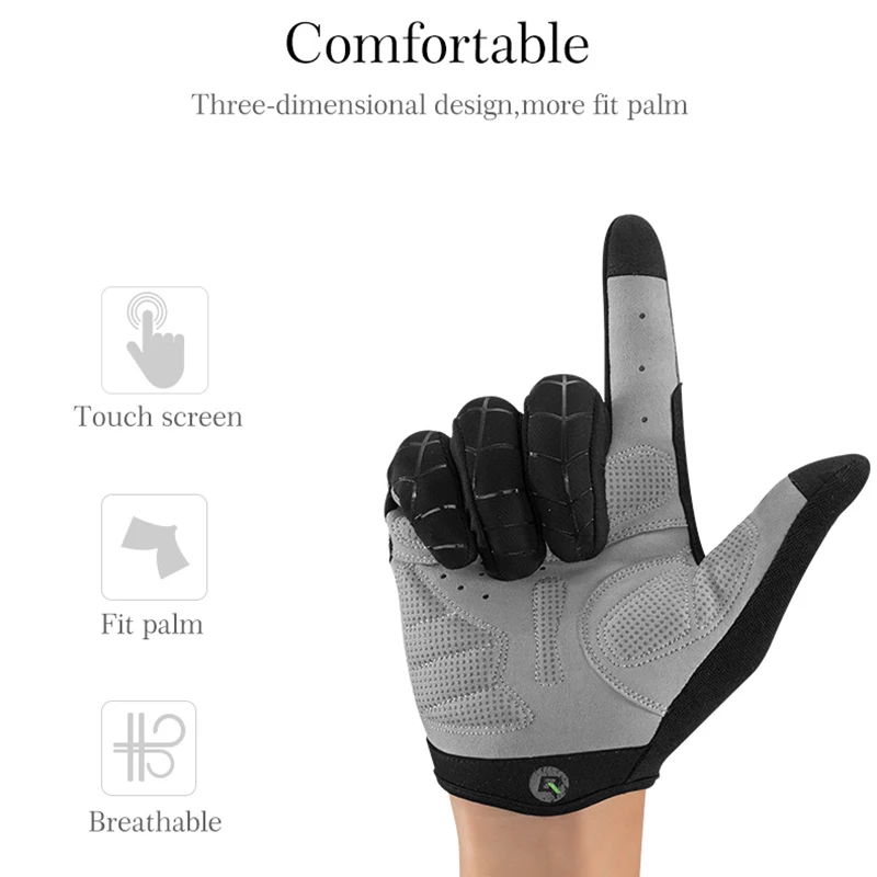 ROCKBROS Windproof Cycling Bicycle Gloves Touch Screen Riding MTB Bike Glove Thermal Warm Motorcycle Winter Autumn Bike Clothing