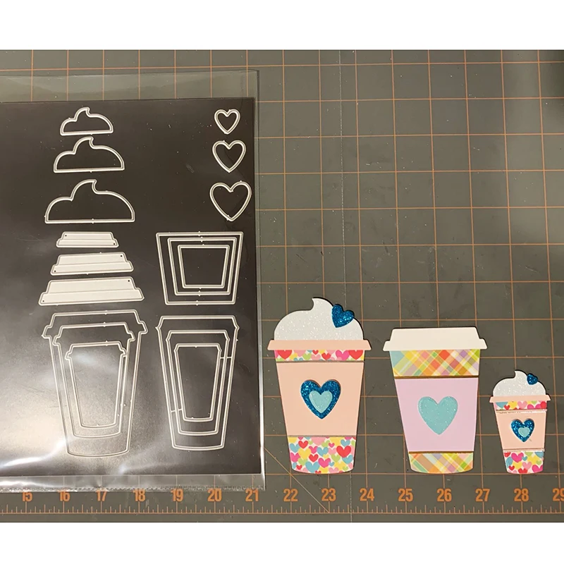 Layering Coffee Cup Shakers Metal Cutting Dies Stencils for DIY Scrapbooking Embossing Folder DIY Cards Making