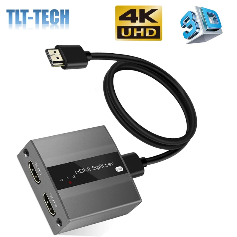 HDMI الفاصل 1 في 2 خارج مع دليل إدارة EDID دعم 4K @ 30HZ 1080P 3D 【Only نسخة ، لا توفر 2 مختلفة outputs】