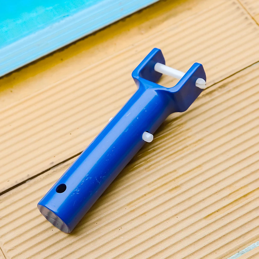 Swimming Pool Spa Vacuum Head Handle Replacement with V-Clip & Pin, Blue Spa Pole Connector Swimming Pool Supplies