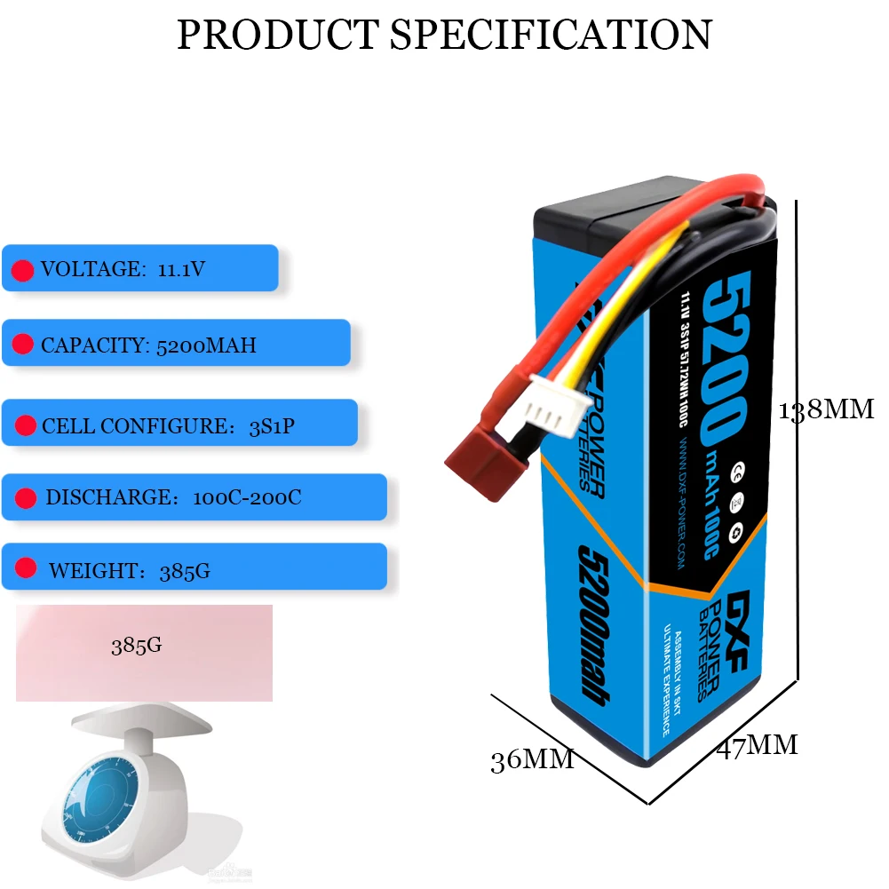 Dxf Hardcase Batterij Lipo 3S 11.1V 5200Mah 6750Mah Voor Rc Auto Vliegtuig Helicopter Drone Auto boot Truck Controle Speelgoed