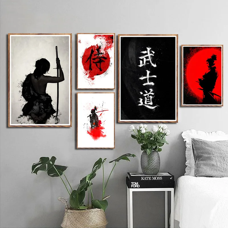 

Samurai Bushido Japan Art Painting Silk Canvas Poster Wall Home Decor картины на стену картины