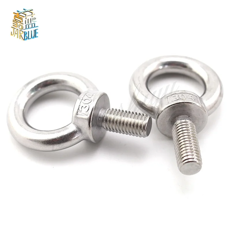 

10Pcs M3 M4 M5 M6 M8 M10 M12 DIN580 Eye Bolt 304 Stainless Steel Marine Lifting Eye Screws Ring Loop Hole for Cable Rope Eyebolt