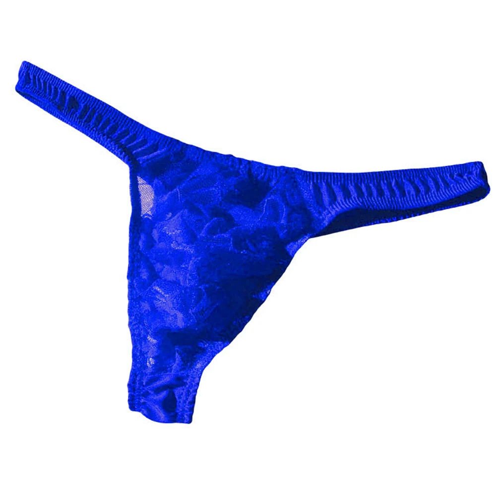 Sexy Men Underwear Male Thongs and G Strings Lace U Bag Transparent Underpants ZJH090