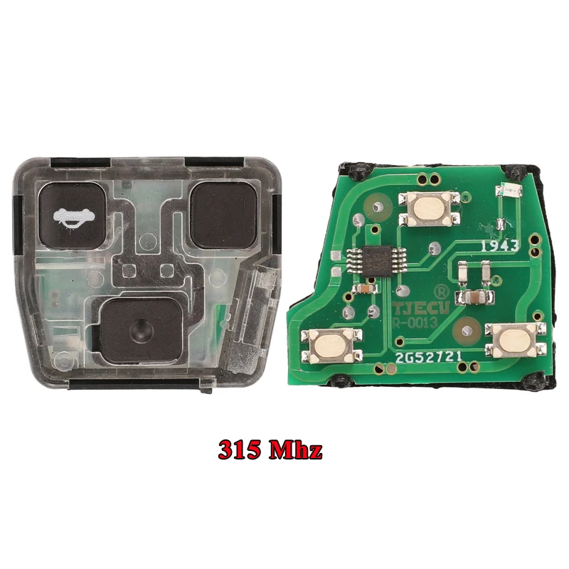 Jingyuqin Fernbedienung Autoschlüssel mit 4D67/4D68/4C Chip für Toyota Camry Land Cruiser 120 Prado 2/3 Tasten 315 MHz 433 MHz TOY43 Schlüssel