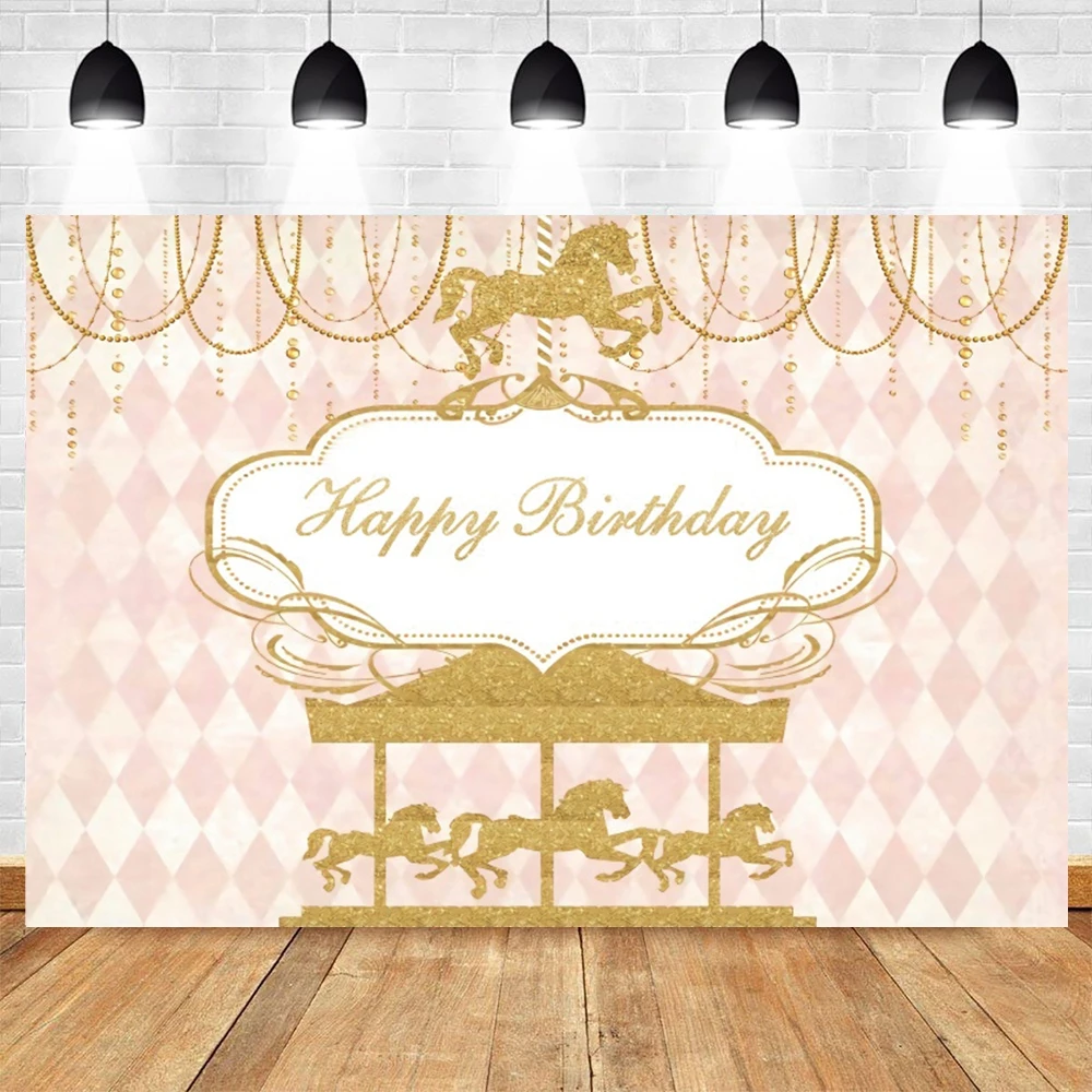 

Carousel Playground Newborn Baby Shower Birthday Party Photozone Background Photography Backdrops Photophones For Photos Props