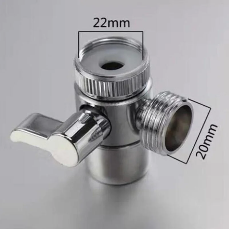 1pcs 3-Way Tee Faucet Adapter Connector Shower Head Diverter Valve Switch Home Improvement Shower Faucets Water Separator