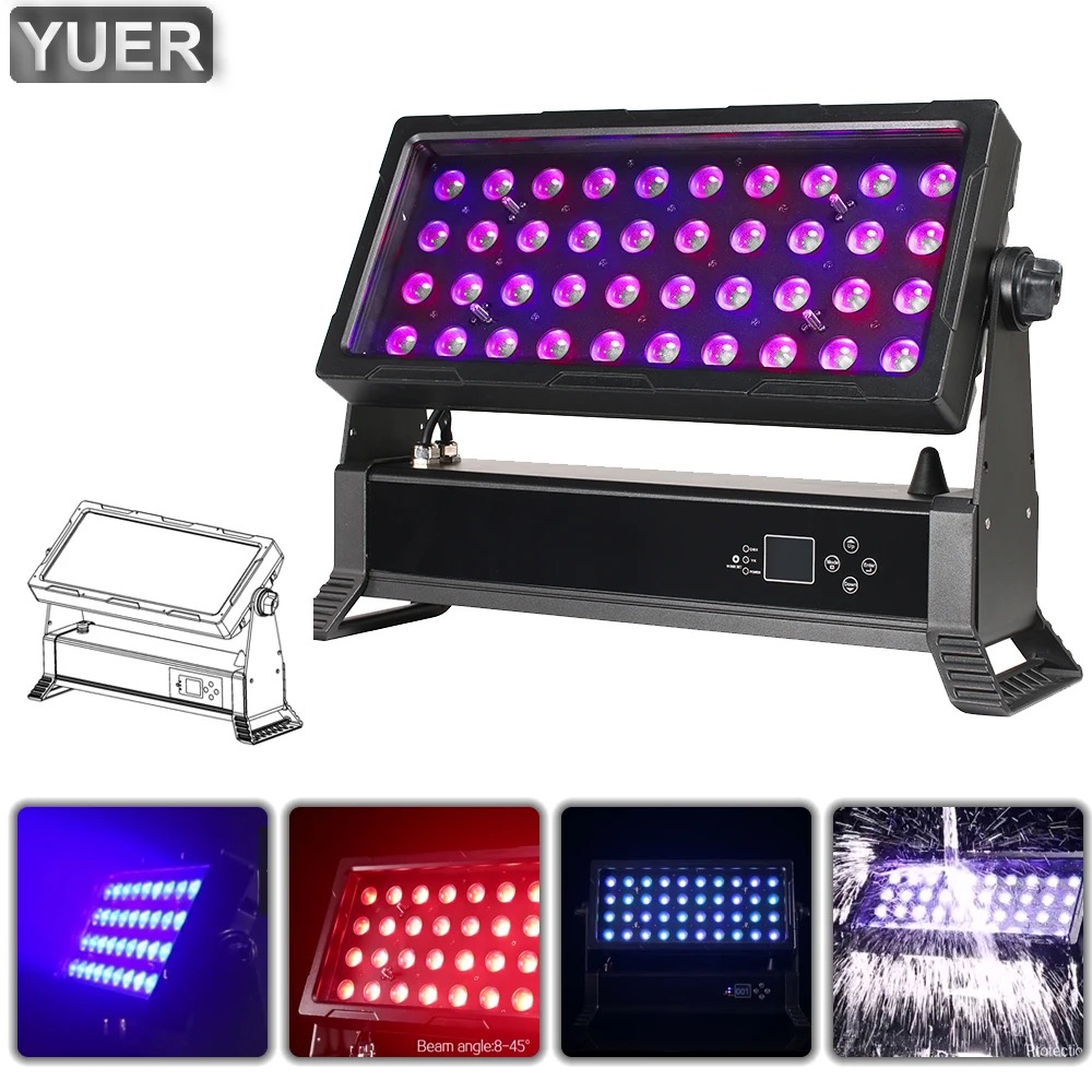 

NEW 40X10W RGBW 4IN1 LED IP65 Waterproof Zoom Strobe Dyeing Effect Spotlights Stage Light DJ Disco Musci Bar Party Prom Club DMX