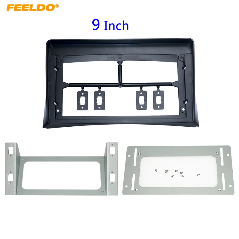 

FEELDO Car Stereo 9" Big Screen Fascia Frame Adapter For Volkswagen Multivan 2Din Dash Audio Fitting Panel Frame Kit #HQ6706