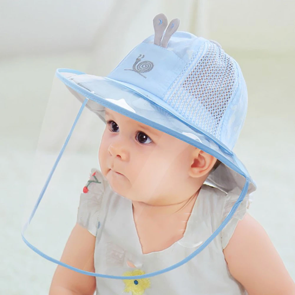 

2021 Summer Thin Protective Cap Children's Breathable Mesh Gauze Anti-spray Saliva Droplet Isolation Mask Face Cap Baby Sun