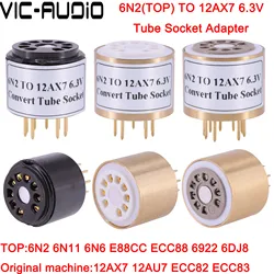 1Piece 6N6 6922 6N2 Top TO 12AX7 ECC83 12AX7B 6.3V Bottom DIY Audio Vacuum Tube Adapter Socket Converter