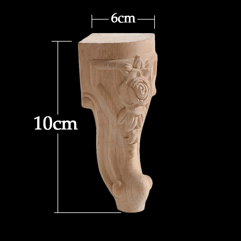 Meubilair met massief houten poten Carving Flower Sofa Seat TV-kast Voeten Geen verf Drop Ship Vervang huisdecoratieaccessoires