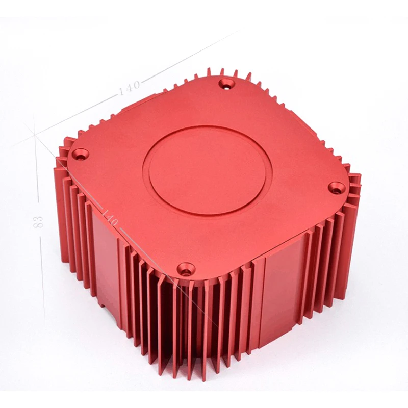 All Aluminum Power Transformer Cover external 140*140*83mm Red metal Metal Shield cover Magnetic leakage shield Audio Amplifier