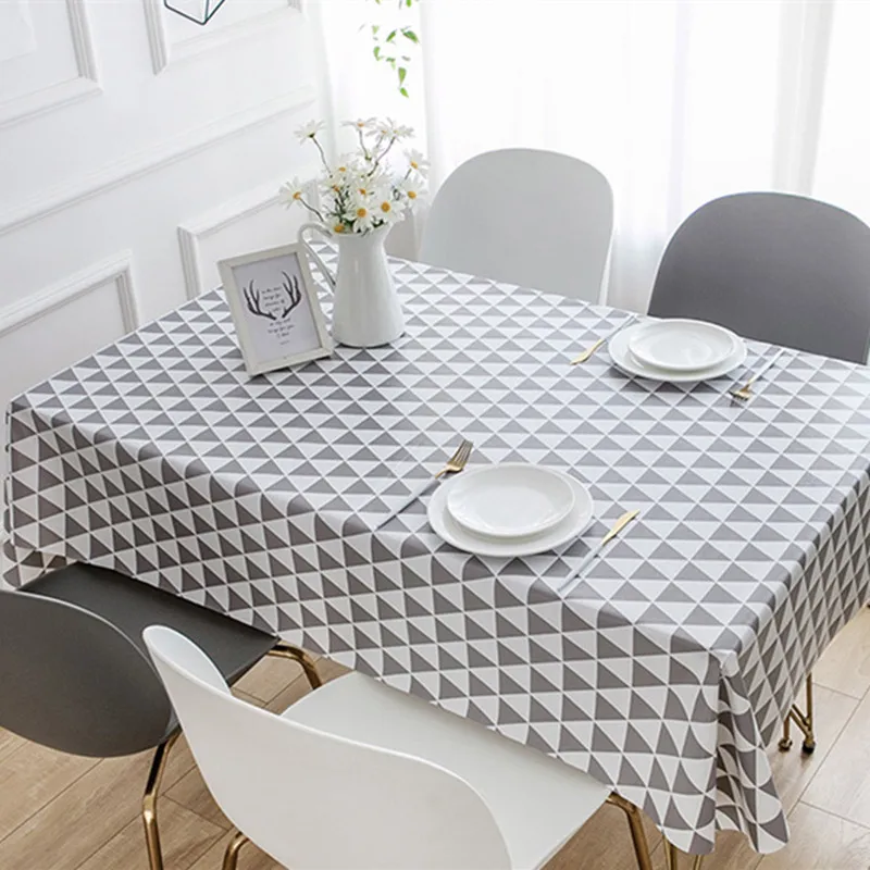 Nordic Green Plants Tablecloth Quality PVC Waterproof Rectangular Table Cover For Dining Room Kitchen Decor Tea Table Cloth 1PC