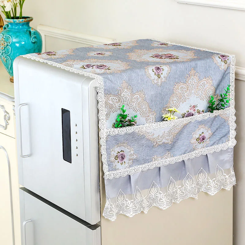 1 PC Fresh Green Refrigerator Cover Towel Microwave Oven Dustproof Cloth Drum Washing Machine Dust Cover Furniture Dust Cloth