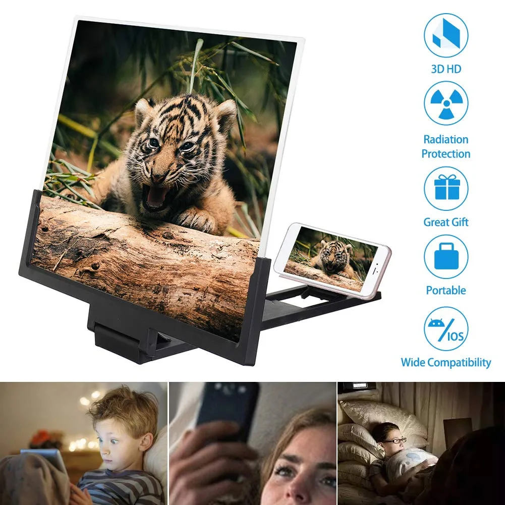 14 Inch 3D Phone screen Amplifier HD Phone Screen Enlarger Amplifier Glass with Foldable Stand увеличитель для телефон