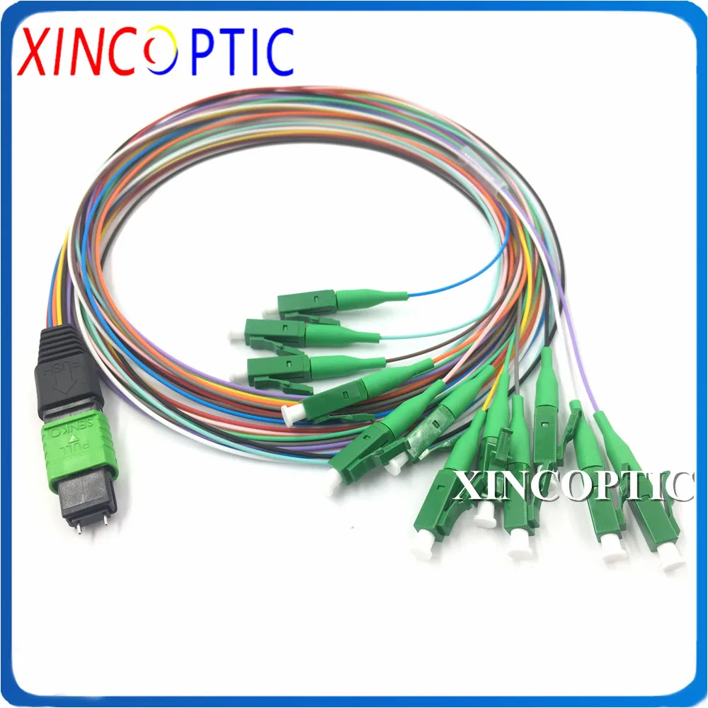 

SM,12Cores,MPOAPC Male to 12LC/APC Harness and Fan-out Fiber Pigtail,0.35dB,0.9mm,100cm Length,ST/FC/SC/LCAPC Fan Out