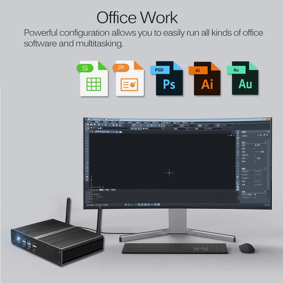 Безвентиляторный мини-ПК, Core i5-4200U i3 5005U Celeron 2955U 8USB, компьютер Windows 10 Pro, мини-ПК Wi-Fi HD HTPC, офисный мини-настольный компьютер