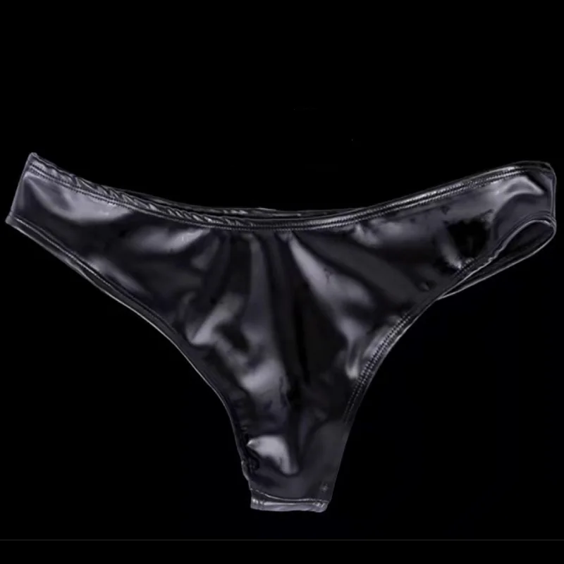 Women Glossy Low Waist Leather Shorts For Sex Erotic Sexy Bottom Fetish Sheath Underwear Wetlook Shiny Latex Mini Hot Pants Sexi