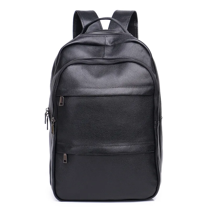 

100% Cow Genuine Leather Student Backpack Real Natural Leather Men Backpacks Boy Luxury Brand Lager Computer Laptop Fashion Bag