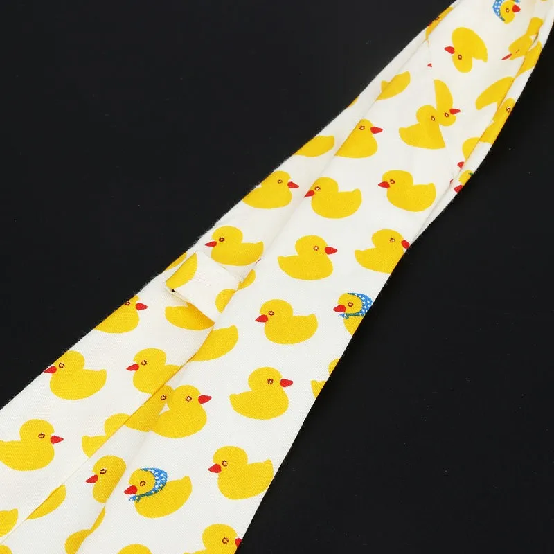 Cotton Men\'s Colourful Tie Duck Dog Fruit Flower Ties Narrow Kids Children Necktie Slim Skinny Cravate Narrow Thick Neckties