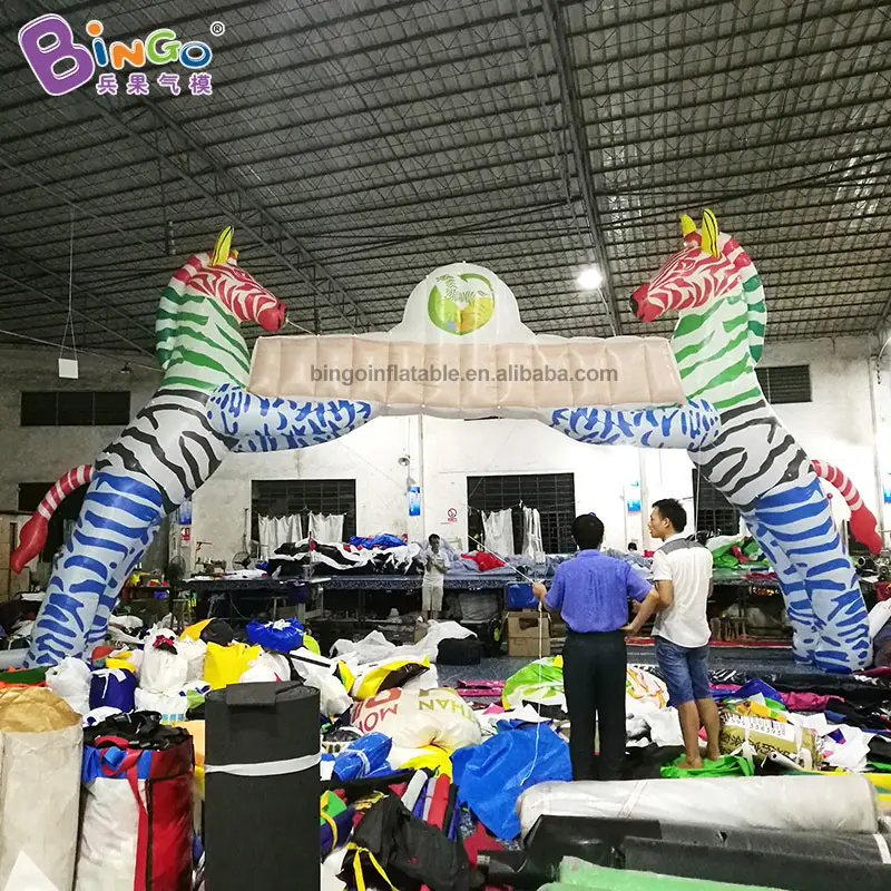 

Customized 8x6mh Zebra arch inflatable / inflatable animal Printing LOGO arch for outdoor sports exhibition toys