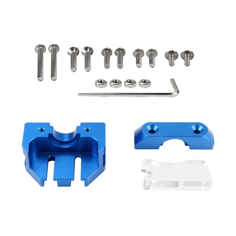 

3D Printer Aluminum Ender-3/CR-10 Blue Hot-end Extrusion Head Mounting Block Multi-bracket Compatible V6 Volcano Kit