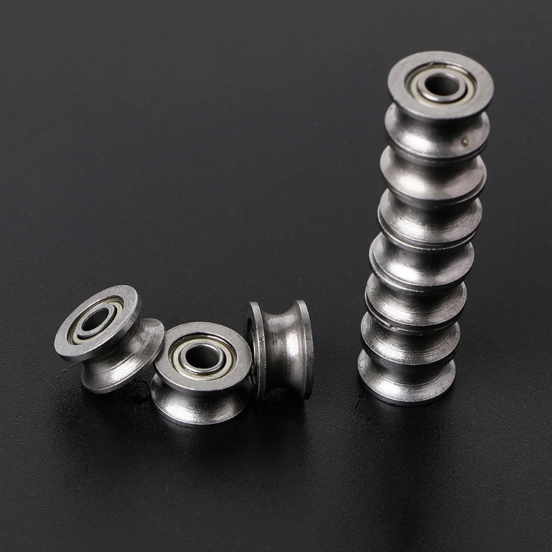 10 Pcs U624ZZ 1.8mm U Groove Guide Pulley Sealed Rail Ball Bearing 4x13x7mm 