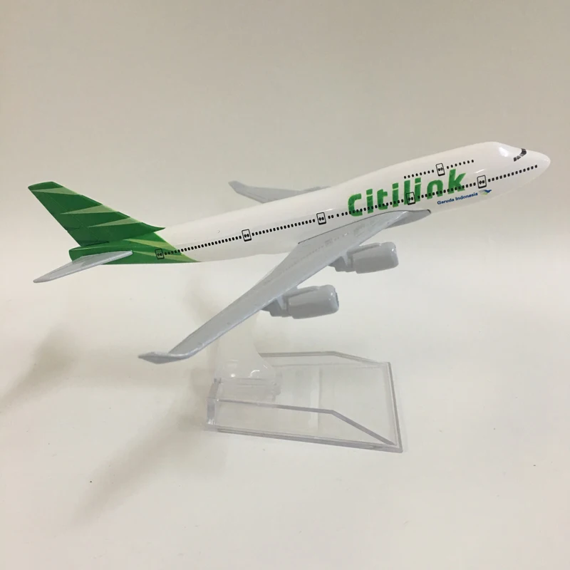 

JASON TUTU 16cm Plane Model Airplane Model Citilink Indonesia Boeing 747 Aircraft Model 1:400 Diecast Metal Airplanes Plane Toy