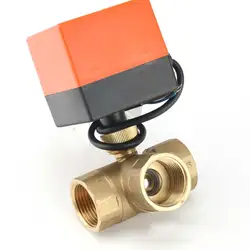 DN15 / 20/25 3-way motorized ball valve three-way electric control two-way AC 220V LSD tool plubing disc brass ball valve